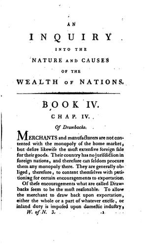 Adam Smith: An inquiry into the nature and causes of the wealth of nations. (1801, J. Decker, # frères)