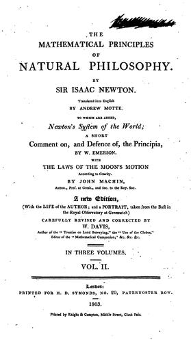 Sir Isaac Newton: Mathematical principles of natural philosophy. (1952, Encyclopaedia Britannica)