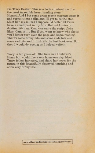 Jacqueline Wilson: The story of Tracy Beaker. (1991, Doubleday)