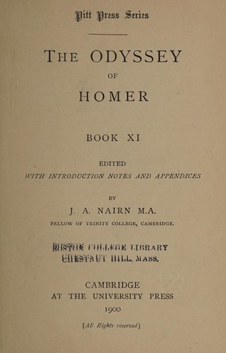 Όμηρος: The Odyssey of Homer (Ancient Greek language, 1900, The University press)