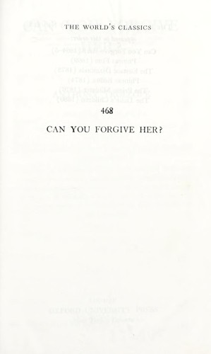 Anthony Trollope: Can you forgive her? (1953, Oxford University Press)