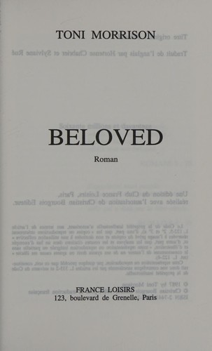 MorrisonToni: Beloved (French language, 1999, France Loisirs)