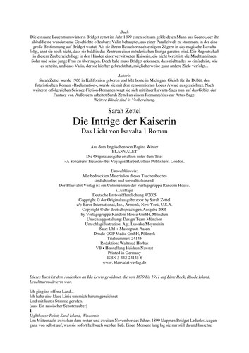 Sarah Zettel: Die Intrige der Kaiserin (German language, 2005, Blanvalet)