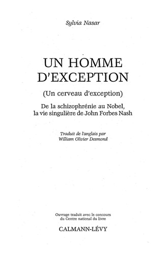 Sylvia Nasar: Un Homme d'exception (French language, 2001, Calmann-Lévy)