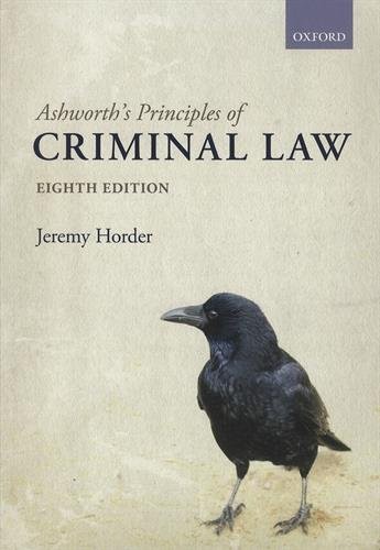 Jeremy Horder: Ashworth's Principles of Criminal Law (Paperback, 2016, Oxford University Press)