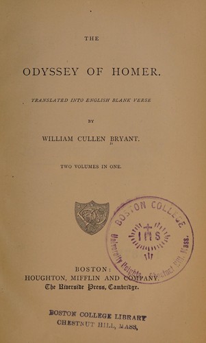 Όμηρος: The Odyssey of Homer (1871, Houghton, Mifflin)