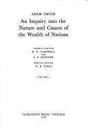 Adam Smith: An inquiry into the nature and causes of the wealth of nations (1976, Clarendon Press, Oxford University Press)