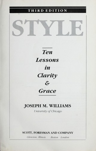 Joseph M. Williams: Style (1989, Scott, Foresman)