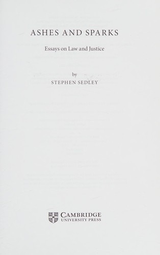 Stephen Sedley: Ashes and sparks (2011, Cambridge University Press)